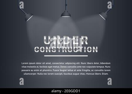 Sous construction, lumière de spot arrière-plan Illustration de Vecteur