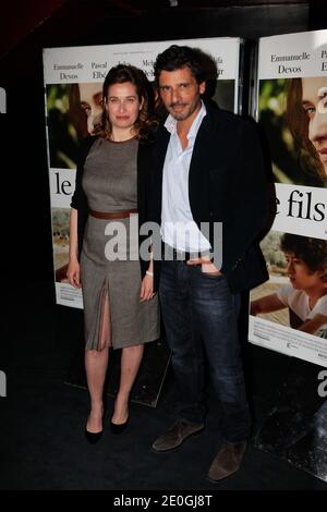 Emmanuelle Devos et Pascal Elbe à la première "le fils de l'autre", à Paris, France, le 2 avril 2012. Photo par ABACAPRESS.COM Banque D'Images