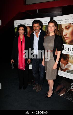 Emmanuelle Devos, Areen Omari et Pascal Elbe à la première "le fils de l'autre", à Paris, France, le 2 avril 2012. Photo par ABACAPRESS.COM Banque D'Images