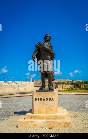 Statue de Francisco de Miranda, situé sur le Malecón à La Havane, Cuba Banque D'Images