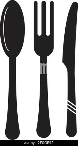 Affiche d'illustration représentant une icône représentant une coutellerie et un ensemble de cuisine Modèle de conception Illustration de Vecteur