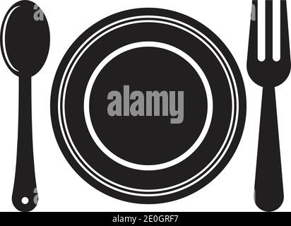 Affiche d'illustration représentant une icône représentant une coutellerie et un ensemble de cuisine Modèle de conception Illustration de Vecteur