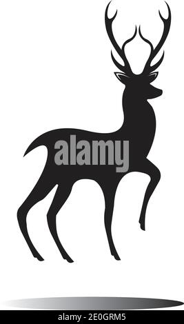 Logo cerf icône vecteur modèle illustration design Illustration de Vecteur