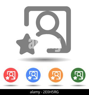 Vecteur d'icône d'avatar de personne de signe d'étoile favori Illustration de Vecteur