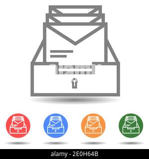 Icône de vecteur lettres dans le catalogue de bibliothèque Illustration de Vecteur