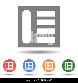 Icône vecteur de grille de flux d'articles, actualités Illustration de Vecteur