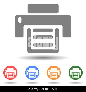 Vecteur d'icône de ligne d'imprimante isolé Illustration de Vecteur