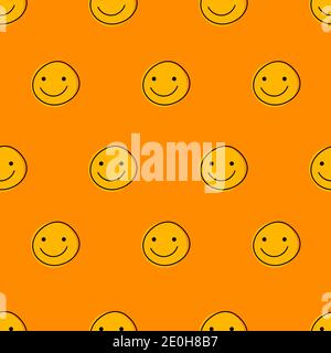 Visages amusants avec des sourires sans coutures pour le jour d'avril. Arrière-plan positif mignon Illustration de Vecteur