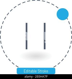 icône de vecteur de deux lignes parallèles verticales icônes de contour modifiables pour le web et les mobiles Illustration de Vecteur