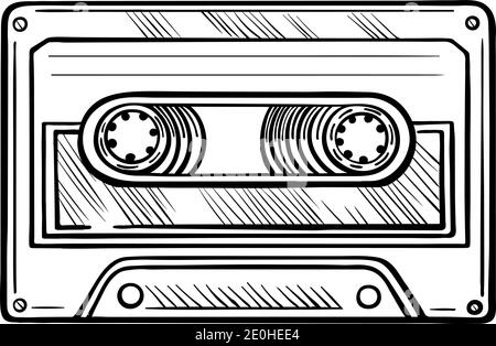 Illustration de l'effet de l'adhésif vectoriel de la cassette à main Illustration de Vecteur