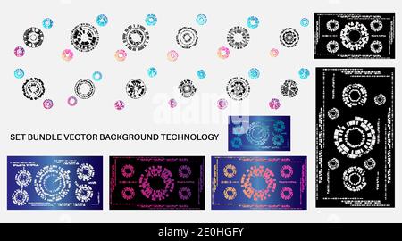 Collection de conception d'arrière-plan technologique avec lignes circulaires. Conception d'illustration vectorielle Illustration de Vecteur