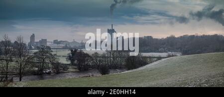 Hanson ciment travaille à Clitheroe, Ribble Valley, Lancashire, Royaume-Uni. Banque D'Images