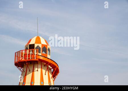 MARGATE, KENT, ROYAUME-UNI - 28 AOÛT 2017. Helter Skelter à l'emblématique Dreamland à Margate, avec ses manèges historiques provenant de plusieurs sites britanniques. Margate, K. Banque D'Images