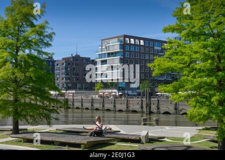 Promenade, Grasbrookhafen, Dalmannkai, Hafencity, Hambourg, Allemagne Banque D'Images