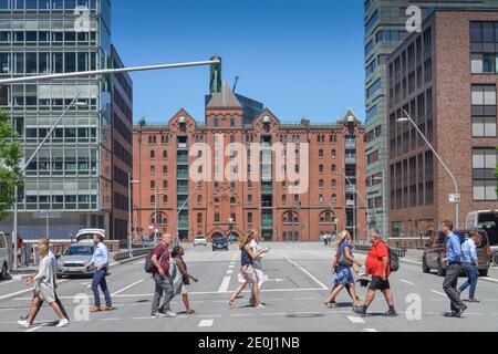 Shanghaiallee Kontorhaeuser Brooktorkai, Hafencity, Hambourg, Allemagne Banque D'Images