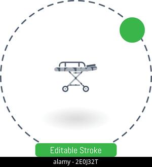 icône de vecteur de lit d'urgence icônes de contour modifiables pour le web et mobile Illustration de Vecteur