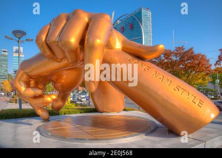 SÉOUL, CORÉE, 7 NOVEMBRE 2019 : monument de style Gangnam à Séoul, République de Corée Banque D'Images