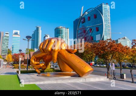 SÉOUL, CORÉE, 7 NOVEMBRE 2019 : monument de style Gangnam à Séoul, République de Corée Banque D'Images