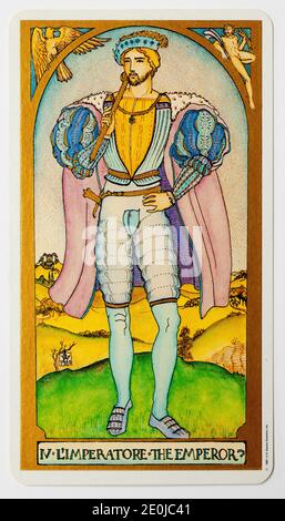 La carte Emperor Tarot de US Games Systems Ltd Renaissance Pont Banque D'Images