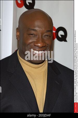 Michael Clarke Duncan, la star du Green Mile nominée aux Oscars, est décédé après près de deux mois de traitement après une crise cardiaque en juillet. L'attaché de presse a publié une déclaration de la partenaire de Duncan, le révérend Omarosa Manigault-Stallworth, disant que l'acteur de 54 ans est décédé lundi matin dans un hôpital de Los Angeles. Photo du fichier : ©Giulio Marcocchi/ABACA. 42601-03. Los Angeles-CA-USA. 02/20/03. Michael Clarke Duncan assiste à GQ honore Tinseltown avec le dévoilement de la GQ Annual Hollywood issue.White Lotus, Hollywood. Banque D'Images