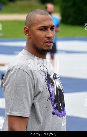 Boris Diaw, membre de l'équipe nationale française de basket-ball, participe au World Basketball Festival à Cité universitaire, à Paris, le 16 juillet 2012. Photo d'Aurore Marechal/ABACAPRESS.COM Banque D'Images