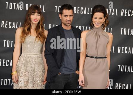 Jessica Biel, Colin Farrell et Kate Beckinsale posent à l'appel photo « Total Recall » qui s'est tenu au four Seasons le 28 juillet 2012 à Los Angeles, en Californie. Photo de Lionel Hahn/ABACAPRESS.COM Banque D'Images