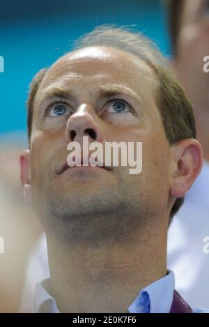 Le Prince Edward Earl de Wessex participe à l'événement final de natation aux Jeux Olympiques de Londres 2012 à Londres, au Royaume-Uni, le 3 août 2012. Photo de Henri Szwarc/ABACAPRESS.COM Banque D'Images