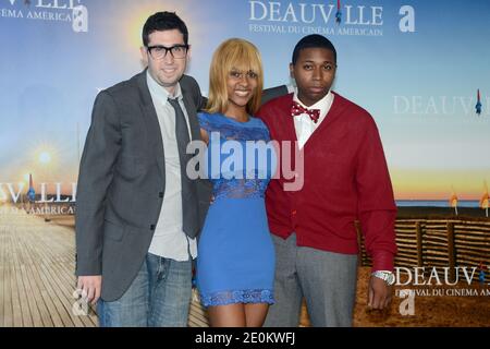 Adam Leon, Tashiana Washington et Ty Hickson assistent à la séance photo « Gimme the Loot » lors du 38e Festival américain du film de Deauville à Deauville, France, le 3 septembre 2012. Photo de Nicolas Briquet/ABACAPRESS.COM Banque D'Images