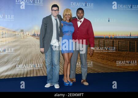 Adam Leon, Tashiana Washington et Ty Hickson assistent à la séance photo « Gimme the Loot » lors du 38e Festival américain du film de Deauville à Deauville, France, le 3 septembre 2012. Photo de Nicolas Briquet/ABACAPRESS.COM Banque D'Images
