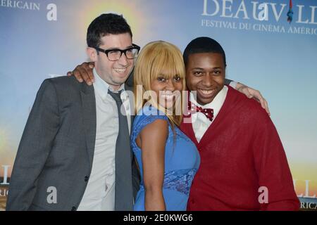 Adam Leon, Tashiana Washington et Ty Hickson assistent à la séance photo « Gimme the Loot » lors du 38e Festival américain du film de Deauville à Deauville, France, le 3 septembre 2012. Photo de Nicolas Briquet/ABACAPRESS.COM Banque D'Images