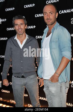 Christophe Dugarry arrivant au Canal plus Party pour présenter les programmes de la saison à venir à la Cité de la mode et du Design à Paris, France, le 6 septembre 2012. Photo de Giancarlo Gorassini/ABACAPRESS.COM Banque D'Images