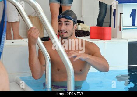Le nageur français Benjamin Stasiulis lors d'un événement Speedo au centre aquatique Dome de Vincennes, banlieue de Paris, Farnce, le 22 septembre 2012. Photo de Thierry Plessis/ABACAPRESS.COM Banque D'Images