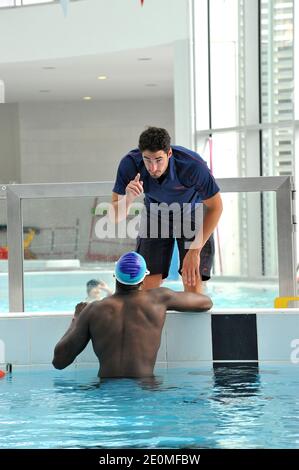 Le nageur français Benjamin Stasiulis lors d'un événement Speedo au centre aquatique Dome de Vincennes, banlieue de Paris, Farnce, le 22 septembre 2012. Photo de Thierry Plessis/ABACAPRESS.COM Banque D'Images