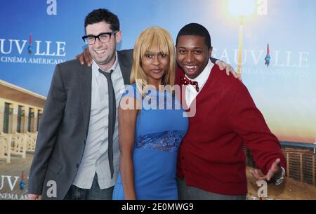 Adam Leon, Tashiana Washington et Ty Hickson assistent à la photo de 'Gimme the Loot' lors du Festival américain du film de Deauville à Deauville, France, le 3 septembre 2012. Photo de Denis Guignebourg/ABACAPRESS.COM Banque D'Images