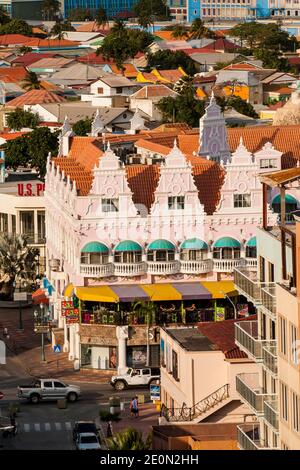 Vue aérienne de la capitale Willemstad, Curaçao. Banque D'Images