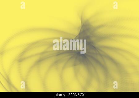 Anneaux gris sur fond jaune, arrière-plan dynamique abstrait avec les couleurs de l'année 2021 Banque D'Images