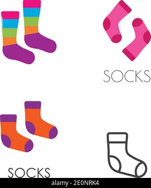 Logo chaussettes et motif vectoriel à plat Illustration de Vecteur