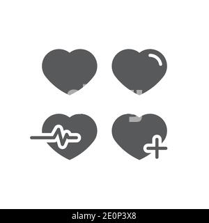 Icône en forme de coeur, couleur, ligne, contour du signe vectoriel, pictogramme de style linéaire isolé sur blanc. Symbole, illustration du logo Illustration de Vecteur