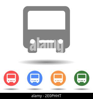 Logo vectoriel d'icône de bus frontal isolé sur l'arrière-plan Illustration de Vecteur