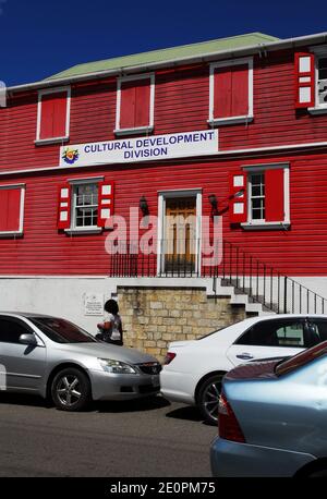 Antigua: St John's: Bâtiment de la Division du développement culturel Banque D'Images