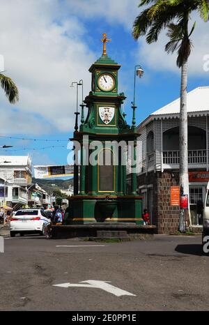 Caraïbes: Saint-Kitts-et-Nevis: Saint-Kitts: Basseterre: Le Cirque: Tour de l'horloge Banque D'Images