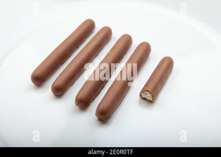 Biscuits de doigts au chocolat Cadbury Banque D'Images