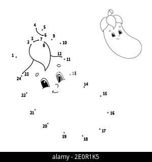 Point à point. Dessiner une ligne. La pratique de l'écriture. Numéros d'apprentissage pour les enfants. Développement de l'éducation fiche de travail. Coloriage de l'activité. Jeu pour tout-petit. Est Illustration de Vecteur