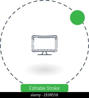 icône tv vectorielle incurvée icônes de contour modifiables pour le web et mobile Illustration de Vecteur