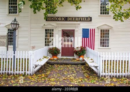 Centre d'accueil historique de Deerfield à Deerfield Village, Deerfield, Massachusetts Banque D'Images