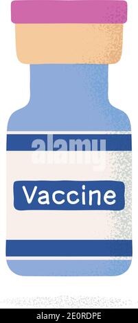 Flacon de vaccin contre l'infection à Covid-19, illustration vectorielle. Illustration de Vecteur
