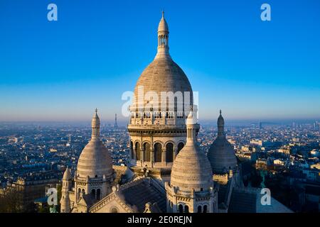 France, Paris (75), la basilique du Sacré coeur sur la colline de Montmartre Banque D'Images