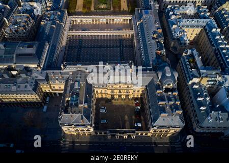 France, Paris (75), place du Palais Royal, Conseil d'Etat Banque D'Images