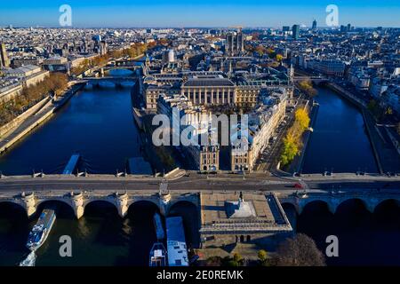 France, Paris (75), classé au patrimoine mondial de l'UNESCO, Ile de la Cité, Cathédrale notre-Dame Banque D'Images