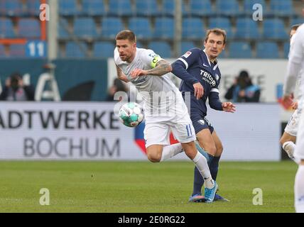 Ville de Bochum, Allemagne. 02nd Jan, 2021. Firo: 02.01.2021 football, 2ème Bundesliga, saison 2020/2021, VfL Bochum - Darmstadt 98 duels, Robert Tesche, Versus, Tobias Kempe | usage dans le monde crédit: dpa/Alay Live News Banque D'Images